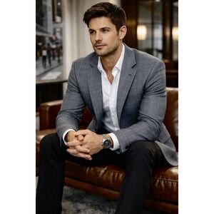 Ralph Lauren Mens Blue Silk Wool Sport Coat Blazer Made in Canada 44S Dillard's